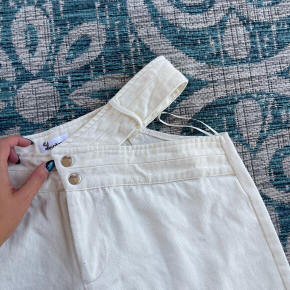 Superdown Iris Cut Out in Ivory High-Waisted Wide Leg Pants - Size M - Picture 5 of 11